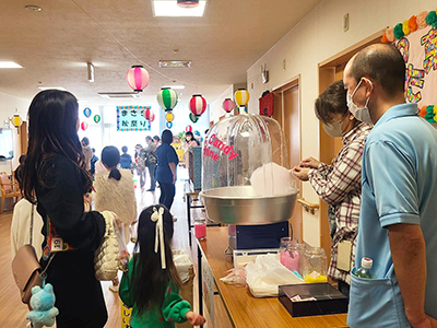 まさき秋まつりの綿菓子コーナー